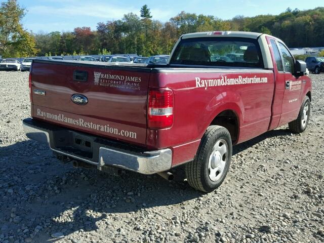 1FTRF12278KF06340 - 2008 FORD F150 RED photo 4