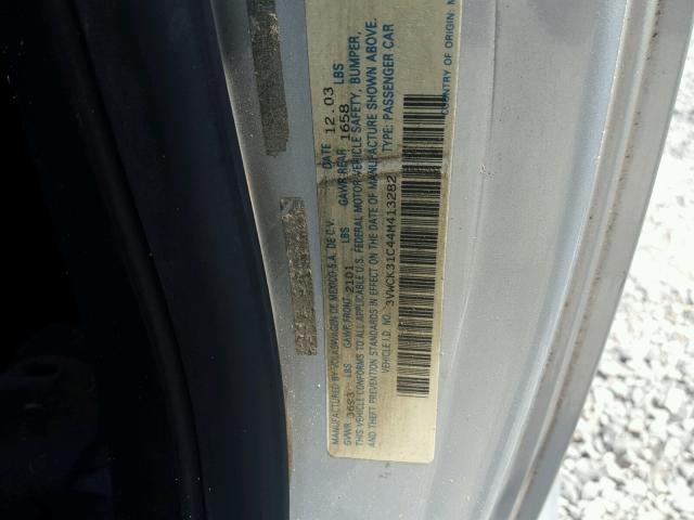 3VWCK31C44M413282 - 2004 VOLKSWAGEN NEW BEETLE Gümüş foto 10