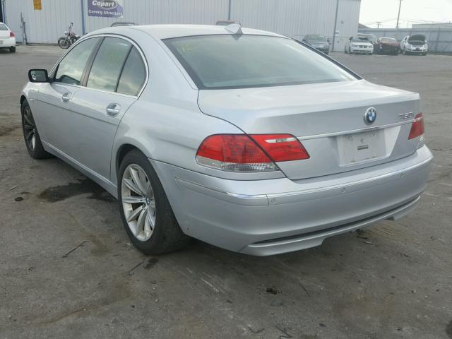 WBAHL83507DT09970 - 2007 BMW 750 I SILVER photo 3