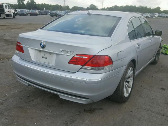 WBAHL83507DT09970 - 2007 BMW 750 I SILVER photo 4