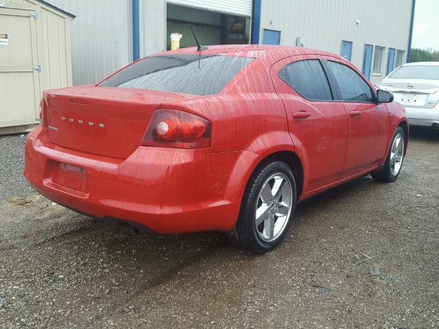 1C3CDZAB7DN688307 - 2013 DODGE AVENGER RED photo 4