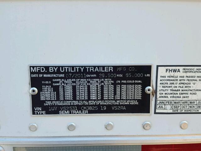 1UYVS2531CM382519 - 2012 UTILITY TRAILER WHITE photo 10