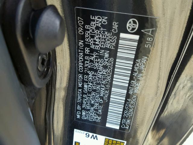 JTKDE167380252326 - 2008 TOYOTA SCION TC 黑色 照片 10