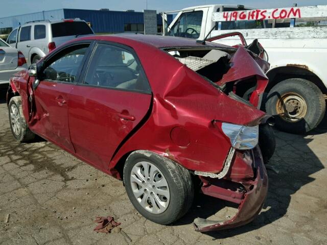 KNAFU4A26A5844387 - 2010 KIA FORTE RED photo 3