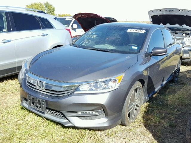 1HGCR2F51GA036724 - 2016 HONDA ACCORD GRAY photo 2