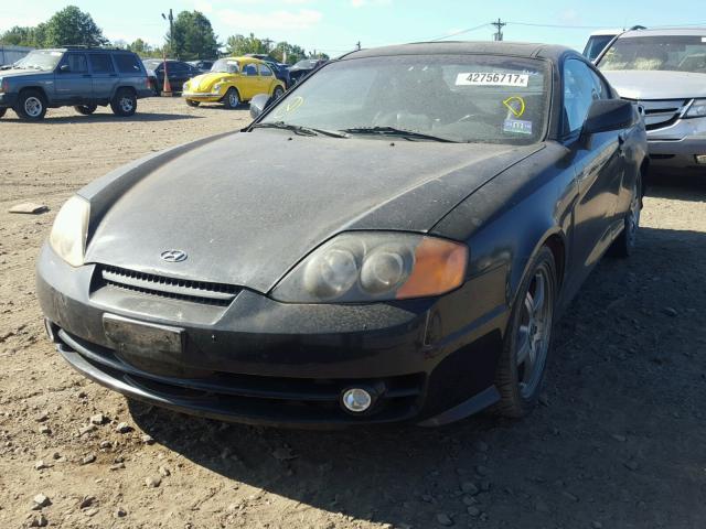 KMHHN65F54U153407 - 2004 HYUNDAI TIBURON GT BLACK photo 2