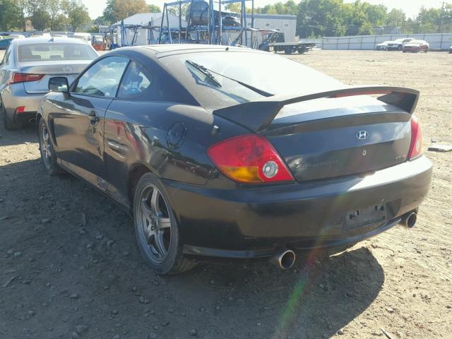 KMHHN65F54U153407 - 2004 HYUNDAI TIBURON GT BLACK photo 3