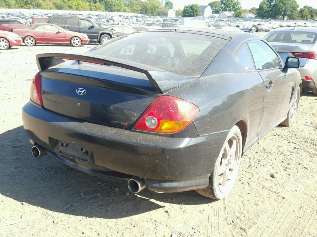 KMHHN65F54U153407 - 2004 HYUNDAI TIBURON GT BLACK photo 4