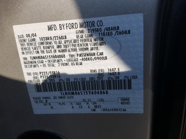 1LNHM86S15Y604868 - 2005 LINCOLN LS 棕色 照片 10