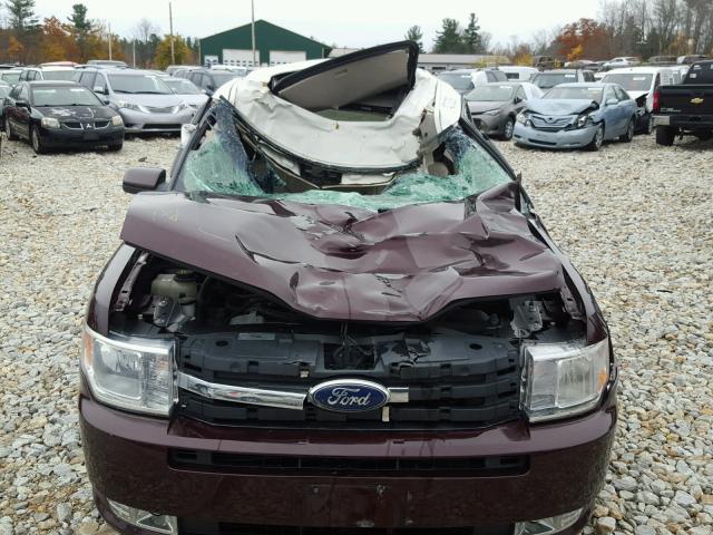 2FMHK6CC4BBD26435 - 2011 FORD FLEX MAROON photo 9