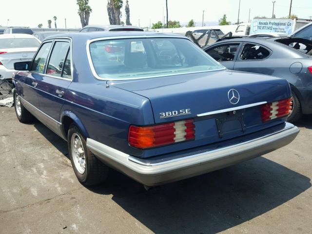 WDBCA32C8FA102022 - 1985 MERCEDES-BENZ 380 SE BLUE photo 3