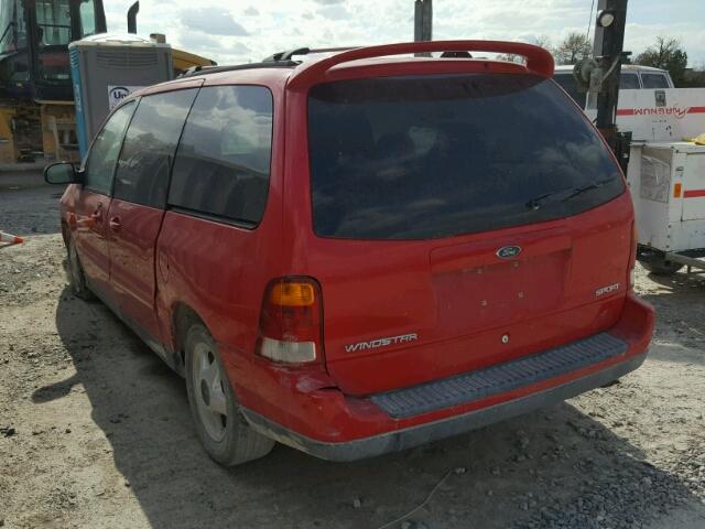 2FMZA57453BA22617 - 2003 FORD WINDSTAR S RED photo 3