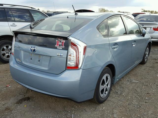 JTDKN3DU2D1658850 - 2013 TOYOTA PRIUS BLUE photo 4