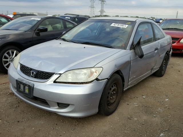 1HGEM221X5L028519 - 2005 HONDA CIVIC DX V SILVER photo 2