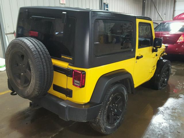 1C4AJWAG9FL570909 - 2015 JEEP WRANGLER S YELLOW photo 4
