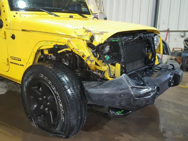 1C4AJWAG9FL570909 - 2015 JEEP WRANGLER S YELLOW photo 9