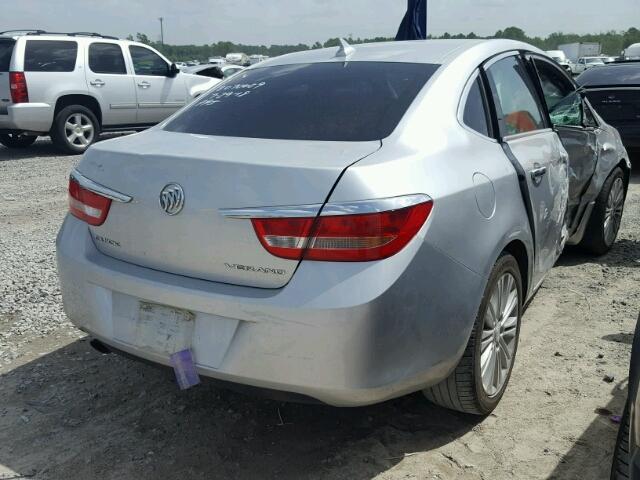 1G4PP5SK1E4125378 - 2014 BUICK VERANO SILVER photo 4