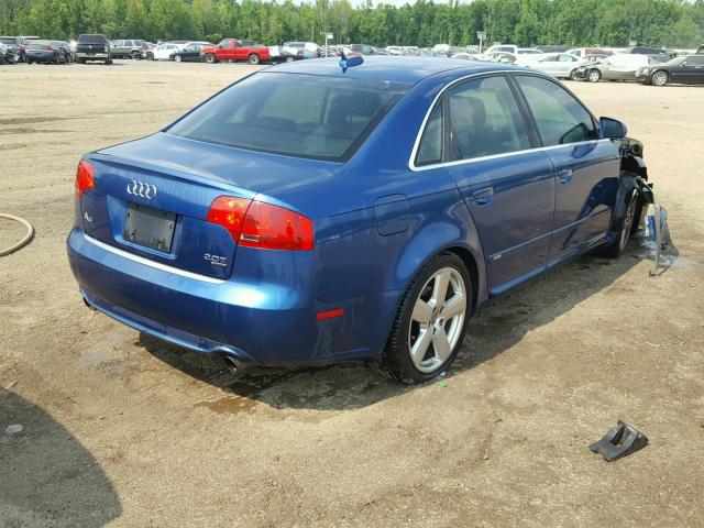 WAUEF78E26A179803 - 2006 AUDI A4 S-LINE BLUE photo 4