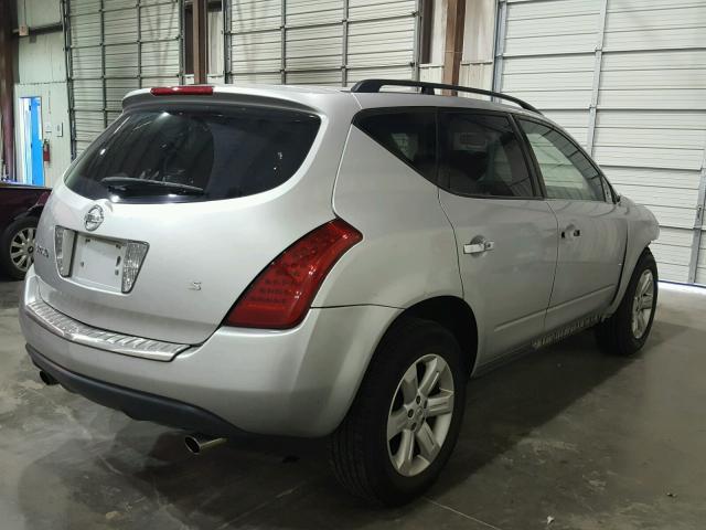 JN8AZ08T96W406779 - 2006 NISSAN MURANO SILVER photo 4