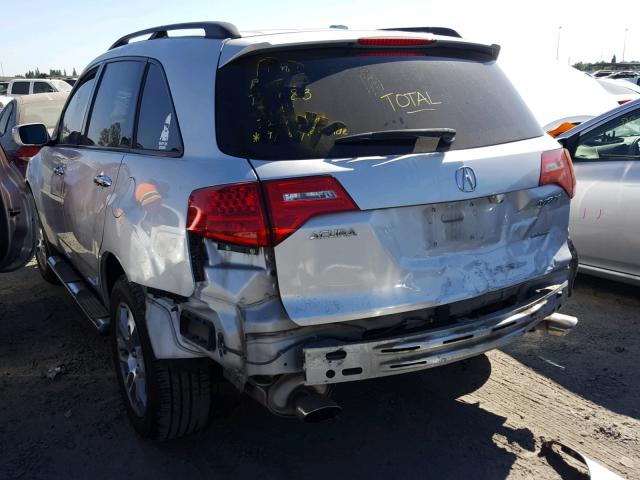 2HNYD28487H507206 - 2007 ACURA MDX TECHNO SILVER photo 3