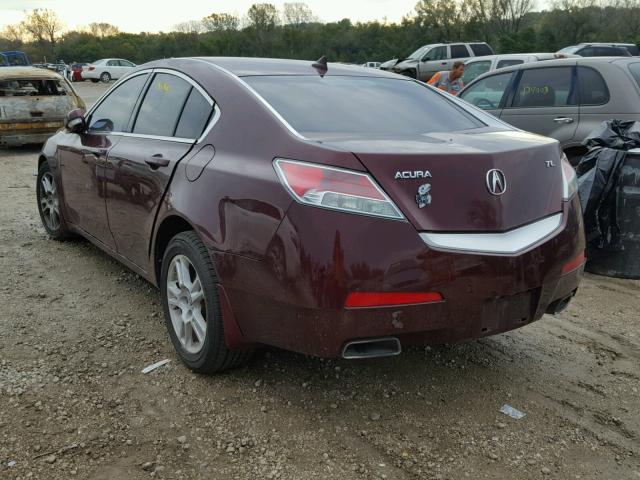 19UUA86219A010437 - 2009 ACURA TL BURGUNDY photo 3