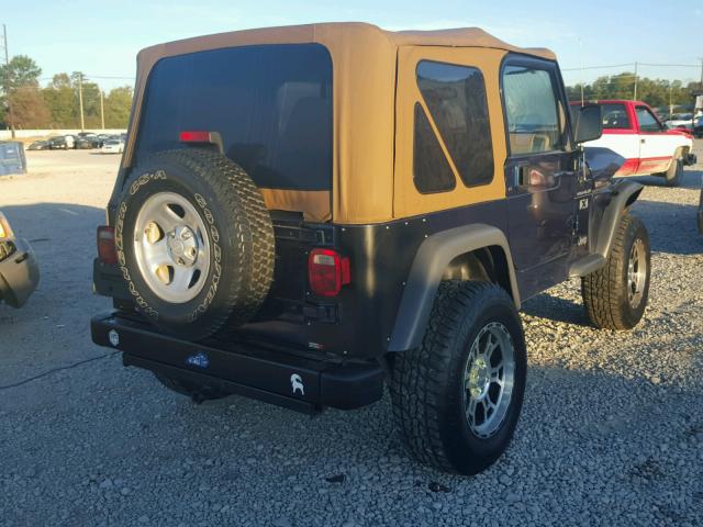 1J4FA39S72P735284 - 2002 JEEP WRANGLER / BLUE photo 4