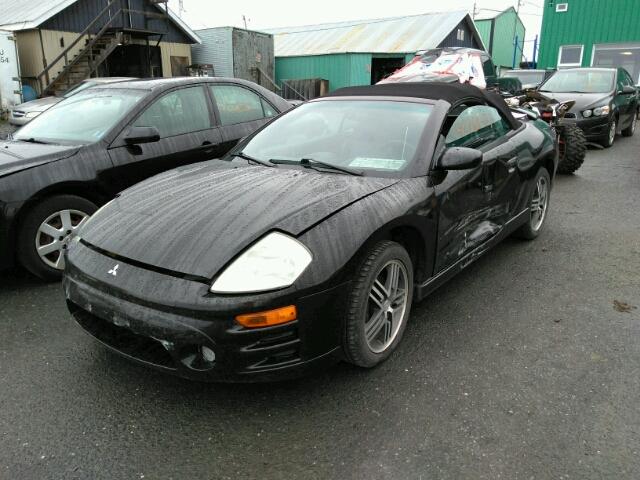 4A3AE75H03E211684 - 2003 MITSUBISHI ECLIPSE BLACK photo 2