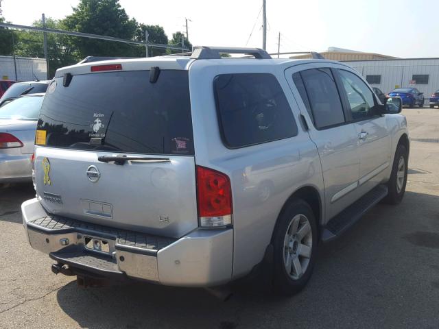 5N1AA08B94N712132 - 2004 NISSAN ARMADA SE SILVER photo 4