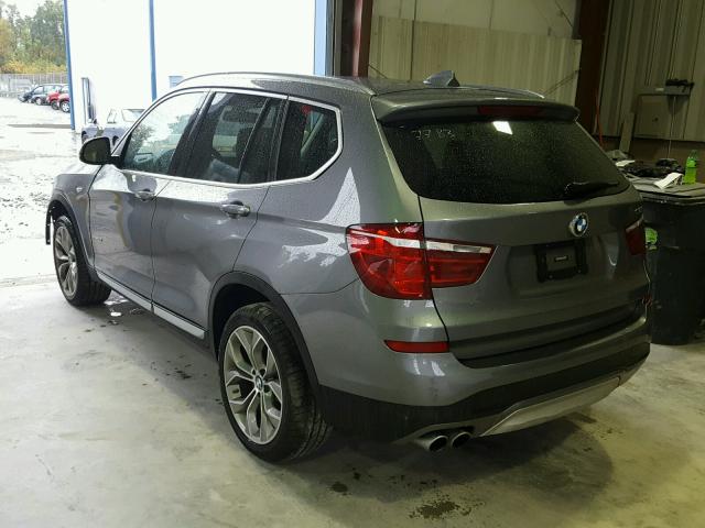 5UXWX9C59H0T00390 - 2017 BMW X3 XDRIVE2 GRAY photo 3