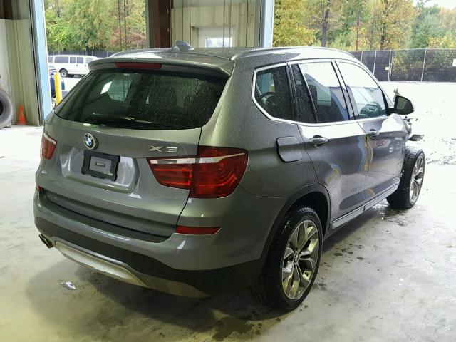 5UXWX9C59H0T00390 - 2017 BMW X3 XDRIVE2 GRAY photo 4