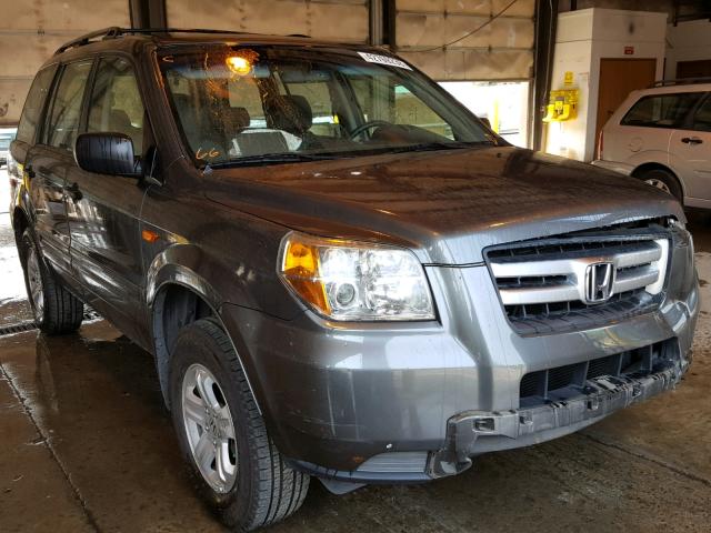 2HKYF18177H521038 - 2007 HONDA PILOT LX GRAY photo 1