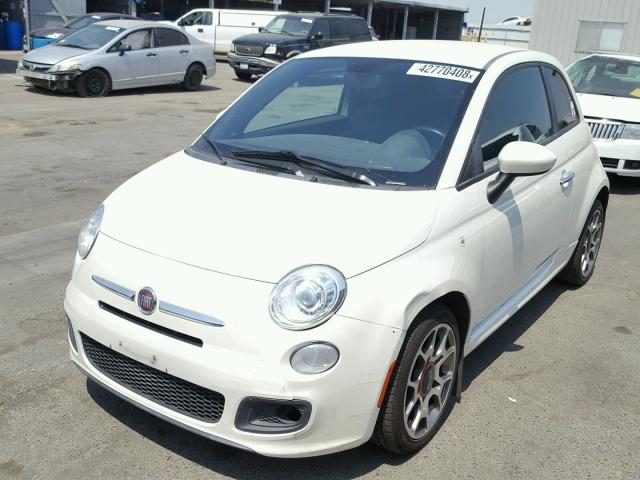 3C3CFFBR8CT335187 - 2012 FIAT 500 SPORT WHITE photo 2