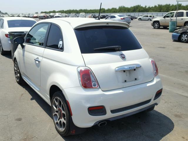 3C3CFFBR8CT335187 - 2012 FIAT 500 SPORT WHITE photo 3