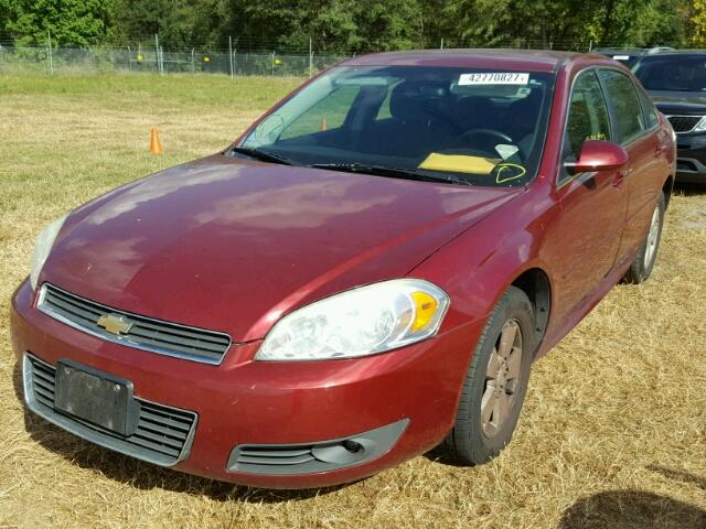 2G1WB5EK5A1252188 - 2010 CHEVROLET IMPALA RED photo 2