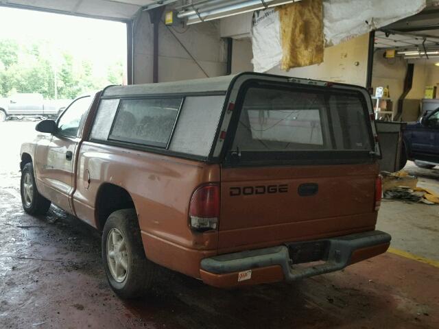 1B7FL26PXYS657342 - 2000 DODGE DAKOTA ORANGE photo 3