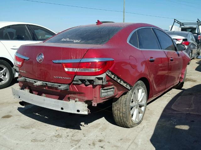 1G4PP5SKXC4168310 - 2012 BUICK VERANO RED photo 4