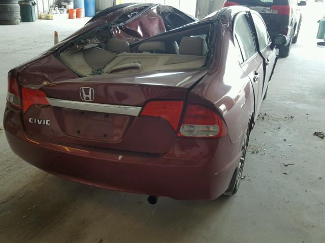 2HGFA16929H359282 - 2009 HONDA CIVIC EXL Tünd qırmızı foto 4