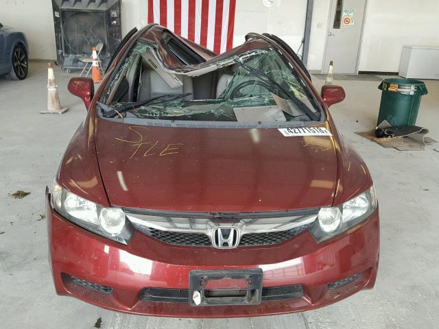 2HGFA16929H359282 - 2009 HONDA CIVIC EXL Tünd qırmızı foto 9