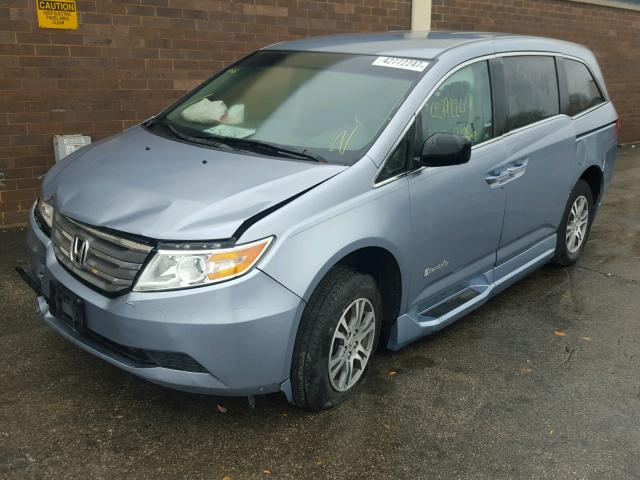 5FNRL5H40CB016594 - 2012 HONDA ODYSSEY EX BLUE photo 2