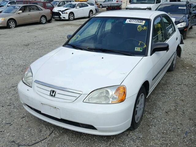 JHMES16201S000230 - 2001 HONDA CIVIC DX WHITE photo 2