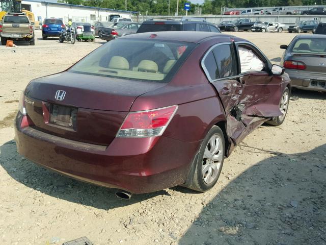 1HGCP2F86AA107634 - 2010 HONDA ACCORD EXL MAROON photo 4