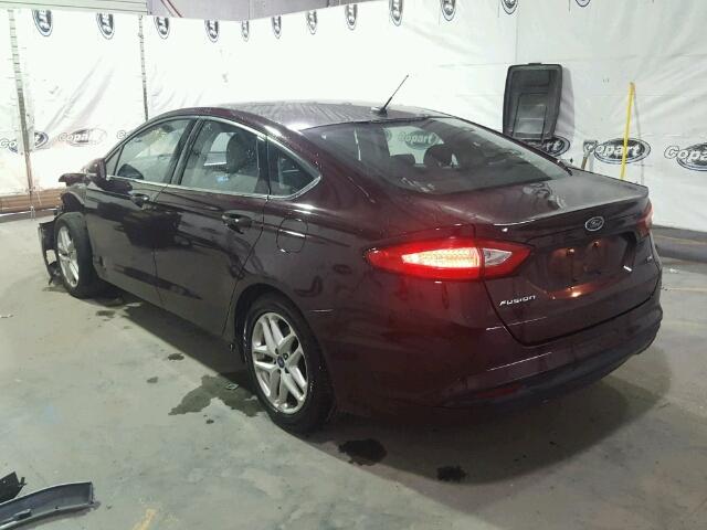 3FA6P0H70DR250339 - 2013 FORD FUSION SE PURPLE photo 3