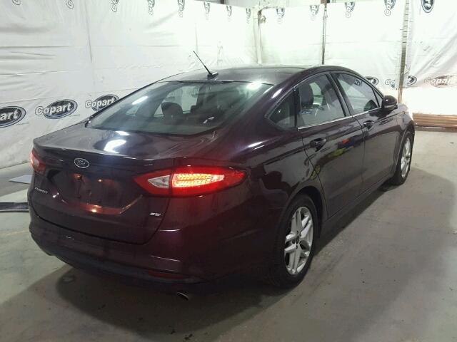 3FA6P0H70DR250339 - 2013 FORD FUSION SE PURPLE photo 4