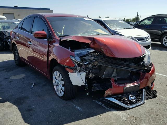 3N1AB7AP2GY266965 - 2016 NISSAN SENTRA S RED photo 1