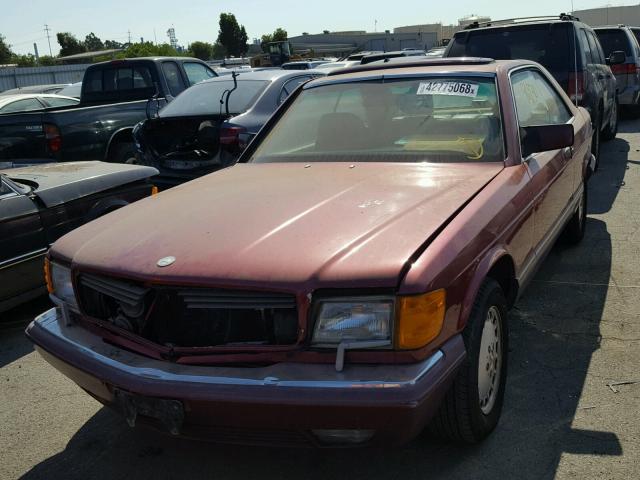 WDBCA45E0KA447882 - 1989 MERCEDES-BENZ 560 SEC MAROON photo 2