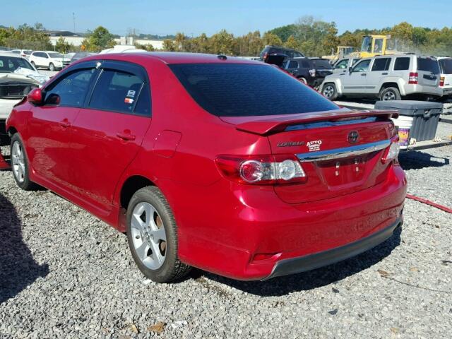 5YFBU4EE0CP055857 - 2012 TOYOTA COROLLA BA RED photo 3