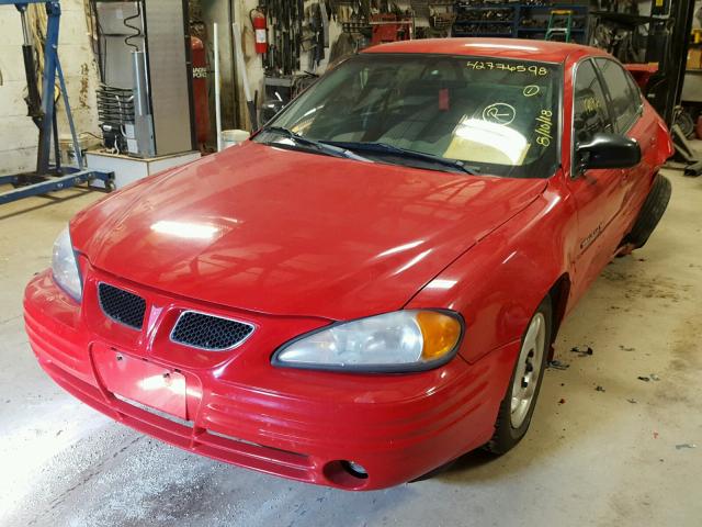 1G2NE52EXXC543012 - 1999 PONTIAC GRAND AM S RED photo 2