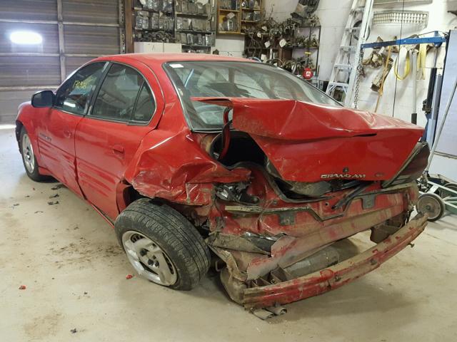 1G2NE52EXXC543012 - 1999 PONTIAC GRAND AM S RED photo 3