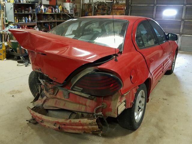 1G2NE52EXXC543012 - 1999 PONTIAC GRAND AM S RED photo 4