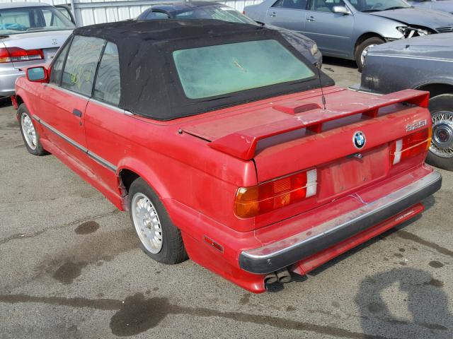 WBABB2308K8875483 - 1989 BMW 325 I AUTO RED photo 3